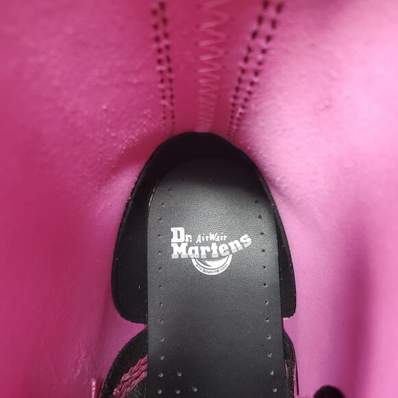 Dr Martens 1460 Boots Womens 6 Pink Patent Leather 8 Eye Lace Up Punk Rave Docs - Picture 13 of 15